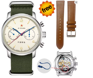 SEAKOSS 42 มม. นาฬิกาข้อมือผู้ชายรุ่น Panda ปี <span class=keywords><strong>1963</strong></span> ระบบโครโนกราฟ กลไก <span class=keywords><strong>Seagull</strong></span> St1901 แบบ Gooseneck พร้อมพรายน้ำ กระจกแซฟไฟร์ นาฬิกานักบิน - Product Image 5
