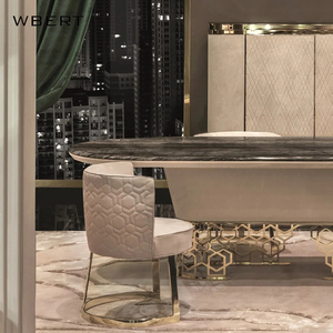 Wbert เก้าอี้รับประทานอาหารสุดหรูสไตล์ยุโรปทันสมัยสแตนเลสสตีลตาข่ายสีทองไทเทเนียมดีไซน์ทันสมัยพร้อมพนักพิงหลังตาข่ายสีทอง - Product Image 5