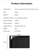Caja de Disco Duro SATA a USB 3.0 de 2.5', Carcasas para Discos Duros Móviles, Caja Externa para Almacenamiento SSD, Plug and Play