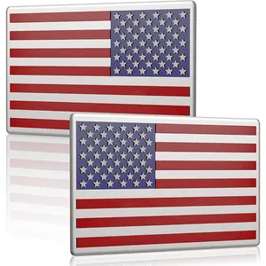 Cheap Wholesale Custom Self-Adhesive Waterproof Abs Plastic Us Flag Car Emblem Stickers For Car Body