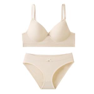 調節可能なバックバックルと柔らかい固定カップブラを備えた新しい高品質の女性用ブラセットプラスサイズのボウブラ - Product Image 6