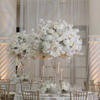 Arrangement floral de roses de 50 cm, 60 cm, 70 cm, 80 cm, centre de table de mariage, boule de fleurs blanches d'hortensia et de roses