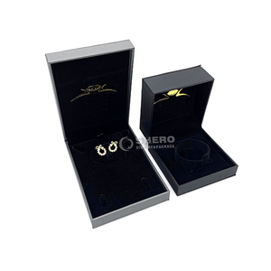 Juego de Cajas de Joyería de Piel Sintética Personalizadas al por Mayor en Color Gris con Logotipo para Collares, Pulseras, Pendientes y Anillos - Product Image 2
