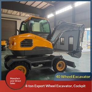 Excavadora Pequeña de 4 Ruedas, Suministro de Fábrica, Excavadora de Ruedas para Ingeniería Agrícola, Transformación Rural, Exportación - Product Image 1