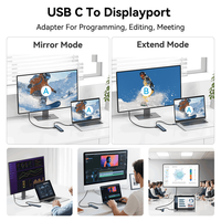 Station d'accueil USB-C 7-en-1 HB0802 4K*60Hz DP 10Gbps USB 3.2 Lecteur de cartes SD/TF Charge PD 100W Hub en aluminium - En stock