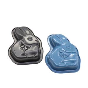 Osterhasenförmige Antihaft-<span class=keywords><strong>Backform</strong></span> aus Kohlenstoffstahl, niedliche Hasen-Kuchenform für DIY-Dessertbacken. - Product Image 2