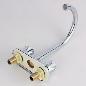 <b>Copper</b> Basin Faucet 2 Holes 2 <b>Handle</b> Deck Mounted Chrome Finish Classic Design - Product Image 3