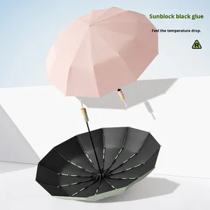 280t Anti-Rebound <b>Automatic</b> <b>Umbrella</b> One-Touch Opening/Closing Business <b>Umbrella</b> Both Sunny Rainy Weather UV Sun Protection - Product Image 4