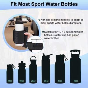 Free Sample Custom Logo Neoprene Magnetic <b>Water</b> Bottle Sleeve Holder <b>Pouch</b> Bag Non-slip Gym Fitness Zipper Pockets Insulation - Product Image 4