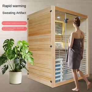 سخان ساونا كهربائي تقليدي مع وظيفة البخار، غرفة ساونا من الخشب الصلب مع أحجار، يتسع لـ 3-4 أشخاص، 110-380 فولت - Product Image 4