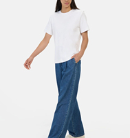 T-shirt à manches courtes pour femme, coupe classique, col rond, 100% coton biologique, qualité en promotion