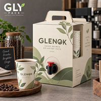 Boîte à café jetable personnalisée, conteneur de service de boissons avec gobelets pour la restauration, emballage de boissons à emporter 1L 3L 5L 10L 20L