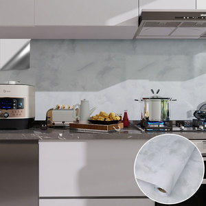 Papier peint vinyle auto-adhésif imperméable à l'eau pour <span class=keywords><strong>cuisine</strong></span> moderne, motif géométrique en marbre blanc, rouleau auto-adhésif - Product Image 6