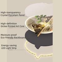 Nouvelle Décoration Murale LED Écologique Chinoise, Paysage de Pin et Poissons Koi Illuminés pour Hôtels, Salons de Thé, Restaurants