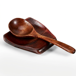 Ensemble de repose-cuillères en bois avec support rectangulaire lisse pour ustensiles de cuisine - Product Image 1