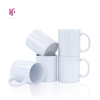 Tasses à café en porcelaine avec logo personnalisé, 11 oz, blanches, revêtement pour sublimation, mugs en céramique vierges