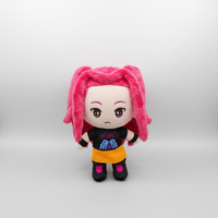 Usine de jouets en peluche personnalisés OEM/ODM, adorable poupée en peluche brodée de dessin animé rouge avec vêtements et chaussures