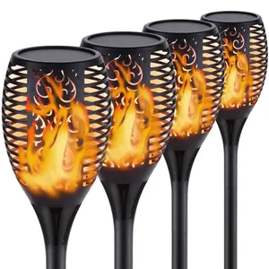 96 LED Dancing Outdoor Higher Larger Flickering Flame Solar Torch Tiki Lights for Pathway Landscape Garden Patio Yard