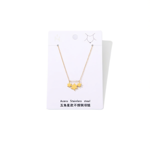 Collana a stella a cinque punte in acciaio inossidabile, gioiello di moda per donna - Product Image 1