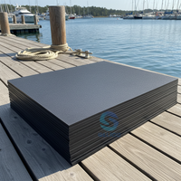 Panneaux de planches en HDPE de qualité marine texturés à motif noir et orange personnalisé, stabilisés aux UV, pour bord de mer