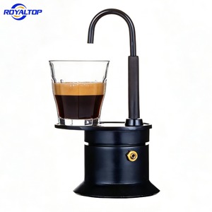 Juego de Cafetera Italiana de Aluminio de Alta Calidad - Mini Cafetera de 50 ml/1 Taza, Negra, de un Solo Tubo, con Logotipo Personalizado - Product Image 1