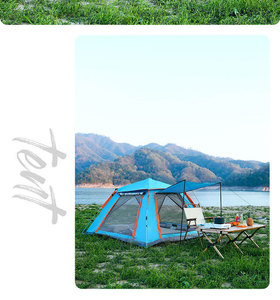 <span class=keywords><strong>Tente</strong></span> <span class=keywords><strong>de</strong></span> camping extérieure, <span class=keywords><strong>tente</strong></span> <span class=keywords><strong>de</strong></span> camping portable à ouverture rapide entièrement automatique, équipée <span class=keywords><strong>de</strong></span> tissu Oxford pour 4 personnes - Product Image 4