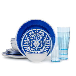 Bộ Đồ Ăn Tối 16 Món Juego De Vajilla, Gồm Ly Thủy Tinh, Mặt Bàn, Bộ Đồ Ăn Hiện Đại Chất Liệu Melamine Với Các Đĩa Sang Trọng - Product Image 2