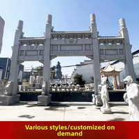 Arche sculptée en granit de haute qualité, grande taille, pour entrée de village, trois portes, traditionnelle, durable, pour jardin, temple, montagne, style Paifang