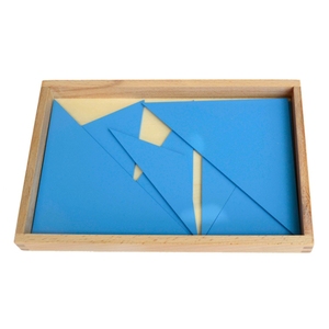 Jouet éducatif en bois Montessori, <span class=keywords><strong>triangles</strong></span> constructifs, pentagone rectangulaire, ensemble d'appariement - Product Image 5
