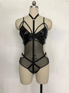 IHOOVホットセクシーラテックスPVCエロボディスーツ本物のハーネスボンデージレザーセクシーなテディランジェリーフェチ - Product Image 4