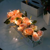 Support à fleurs rectangulaire transparent en acrylique, personnalisé, pour mariage, fête, bar, restaurant, 12/16/18/24 trous, vente en gros d'usine
