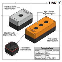 Caja de Control con Botón Pulsador ABS de 22 mm de Diámetro, IP65, Estructura Electrónica, Funcionamiento Momentáneo, 1NO1NC, 10A Máx. 220V 16A Plástico 3A
