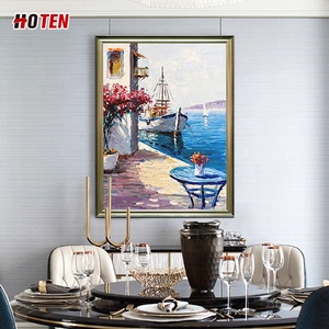 Hiện đại Bắc Âu trừu tượng vải Địa Trung Hải Phong Cảnh Sơn dầu cho phòng ngủ hoặc nhà hàng Cảnh biển trang trí cảnh quan - Product Image 5