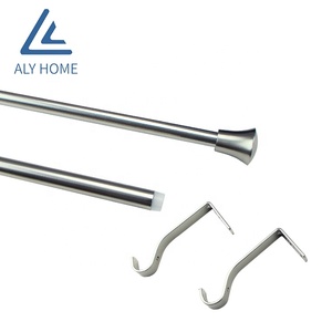 Support métallique fixe, accessoires de quincaillerie robustes et robustes, supports de <span class=keywords><strong>tringle</strong></span> à rideau réglables doubles - Product Image 1