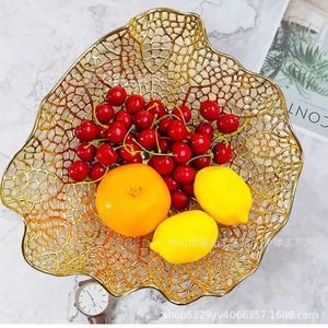 Plato de Frutas Creativo con Diseño Hueco, para Sala de Estar, Mesa de Centro, Mesa de Comedor, Decoración de Lujo Ligero para Habitaciones Modelo, Adornos de Coral - Product Image 4
