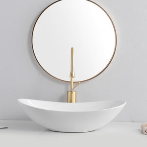 כלים סניטריים מודרני סגנון סגלגל מאט שחור כיור אמנות השיש קרמיקה יד לשטוף אגן שחור כלי רחצה כיור - Product Image 5