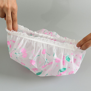 Korean Style Waterproof Shower Cap Cartoon Pattern Thickened Adult Women Bath Cap PE Material Approx 27cm - Product Image 4