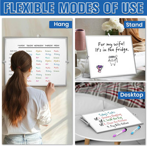 <span class=keywords><strong>Pizarra</strong></span> Blanca de Oficina de Doble Cara, Magnética, <span class=keywords><strong>Pequeña</strong></span>, de 16"x12", con Soporte Giratorio de 360°, para Escuela y Oficina - Product Image 5