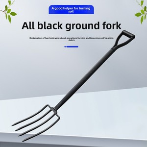 Horquilla de acero para aflojar la tierra, herramienta agrícola manual para recuperación de terrenos y excavación en jardines, modelo 8632 con mango de acero. - Product Image 3