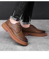 Chaussures Oxford décontractées vintage pour hommes grandes tailles, coupe large, à lacets, semelle épaisse en caoutchouc, pour le travail quotidien et les affaires, support OEM ODM, vente en gros