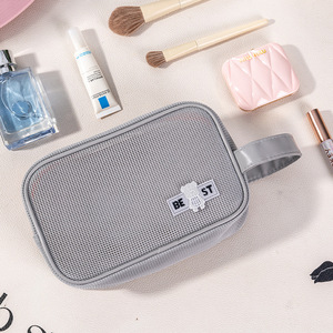 Mesh Portable Toiletry Bag Rectangle Nylon Travel Cosmetic Storage Bag For Trip Makeup Organizer With Handle - Product Image 4