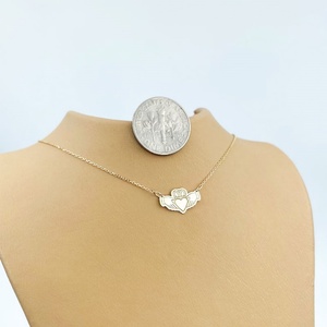 Collier tendance en acier inoxydable avec pendentif, collier Claddagh en or massif 14 carats pour femmes, hommes et filles - Product Image 1