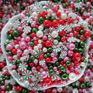 500g DIY Craft Slime Filler Kẹo Bạc Hà Polymer đất sét lát Acrylic Hạt Ngọc Trai Mix giáng sinh Polymer sprinkles - Product Image 1