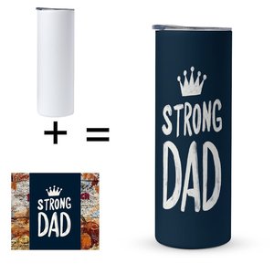 Vaso Térmico de Acero Inoxidable Strong Dad de 20oz con Aislamiento al Vacío y Diseño de Corona, Regalo para Padre - Product Image 5