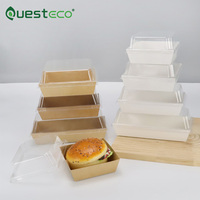 Boîte à gâteau rectangulaire en carton kraft à prix abordable, emballage alimentaire en papier pour pâtisserie, boîte à sandwich