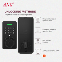 ANG fonctionne avec la serrure de porte intelligente Tuya, déverrouillage à distance, empreinte digitale, mot de passe, clé, sonnette de porte, serrure de porte automatique