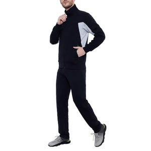 Ensemble de survêtement deux pièces confortable avec fermeture éclair, design élégant, pour l'entraînement, le fitness et le jogging, idéal pour l'hiver, vente en gros pour hommes - Product Image 2