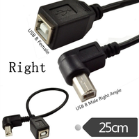 90-Grad-USB-B-Buchse auf Typ-B-Stecker Kurzes Verlängerungskabel für Scanner Mobile Festplatte