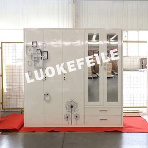 מותאם אישית 5 דלת מראה עיצוב מגירת אחסון ארון בגדים בגדים ריהוט חדר שינה מתכת + ארון בגדים - Product Image 4