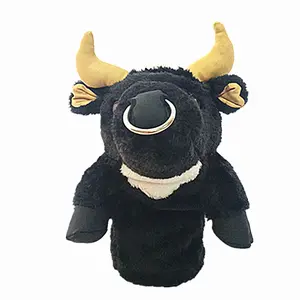 De peluche de vaca negro ox del juguete conductor de golf cabeza cubierta